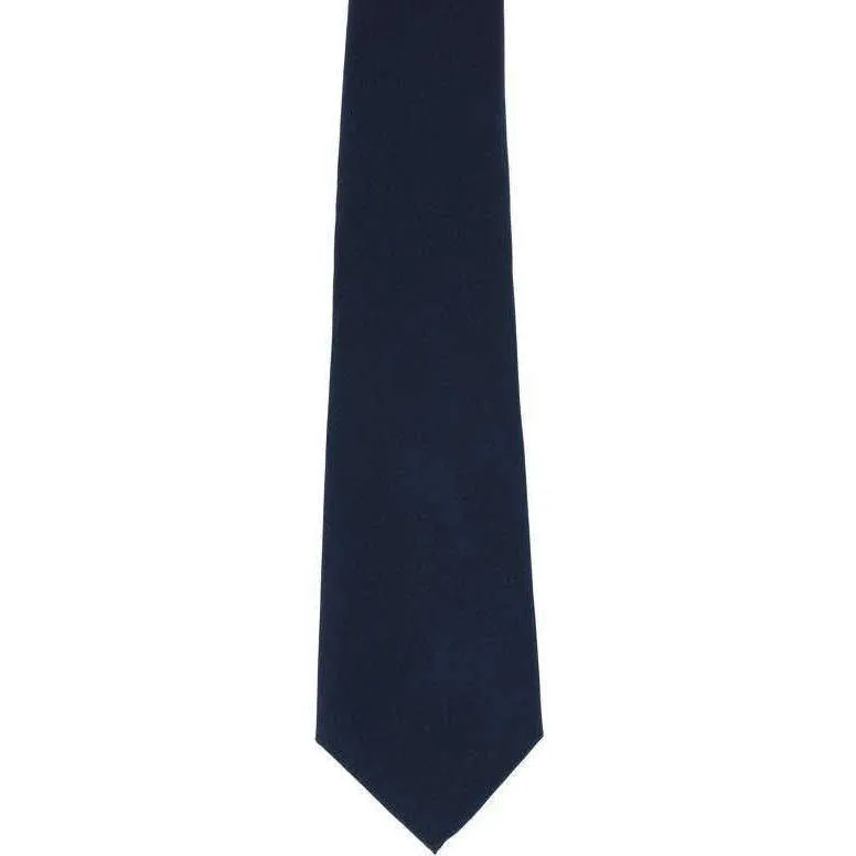 Michelsons of London Plain Silk Tie - Navy Blue