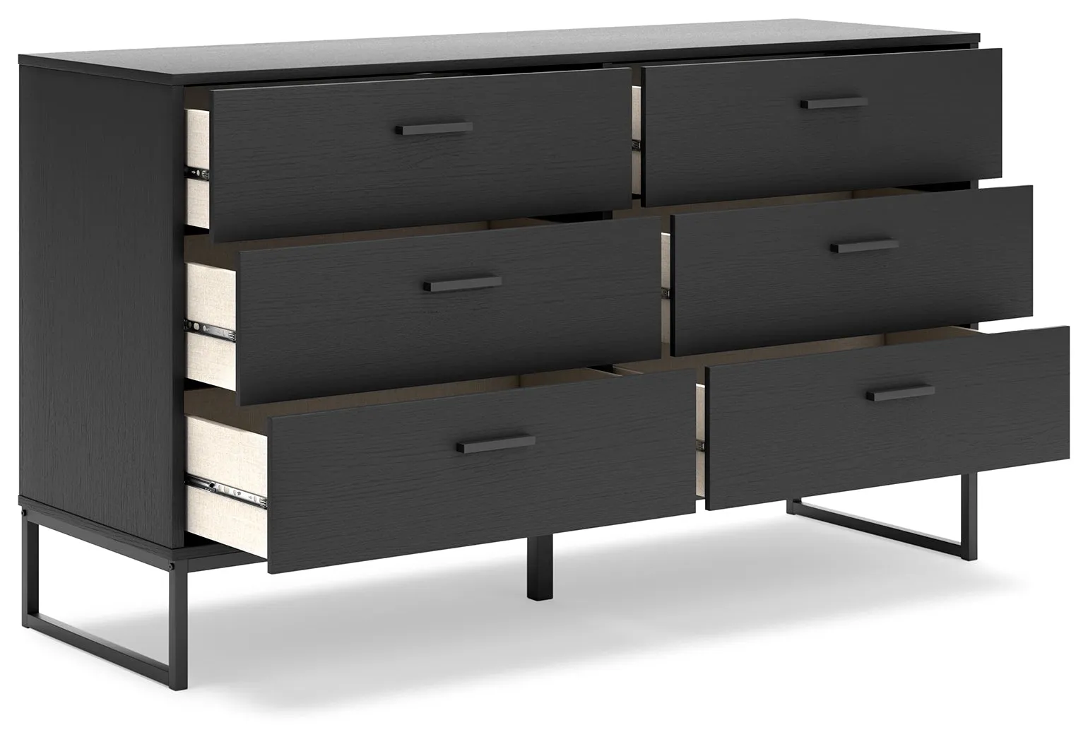 Socalle Twin Platform Bed with Dresser and Nightstand in Black