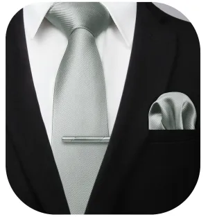 Solid Tie Handkerchief Clip - L- DARK GREY