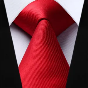 Solid Tie Handkerchief Set - J-RED